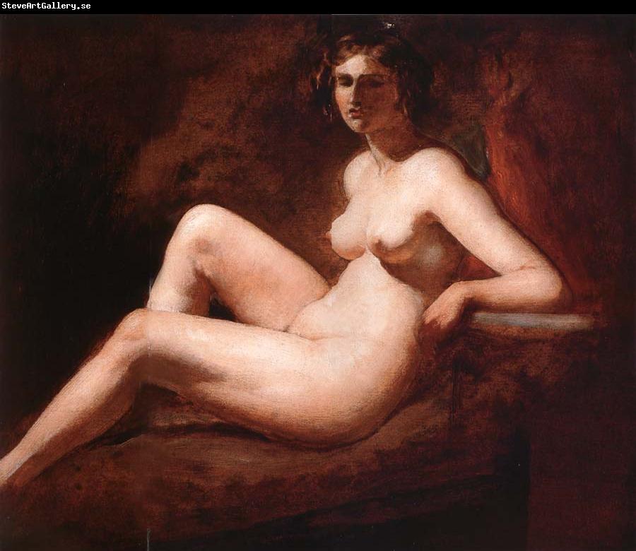 William Etty Reclining Femal Nude with Her Arm on a ledge